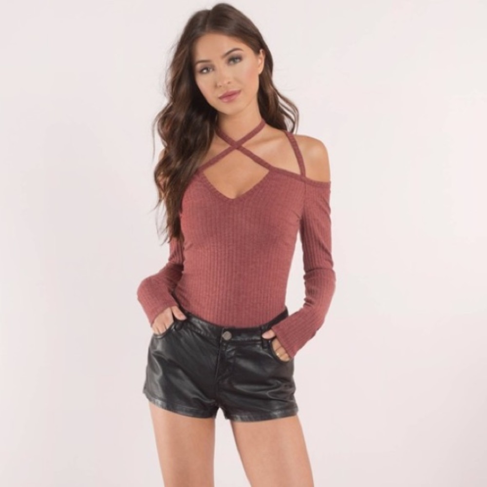TOBI Rust Criss Cross Top
